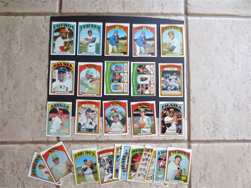(26) 1972 Topps baseball cards including most of the Hall of Famers in the set!