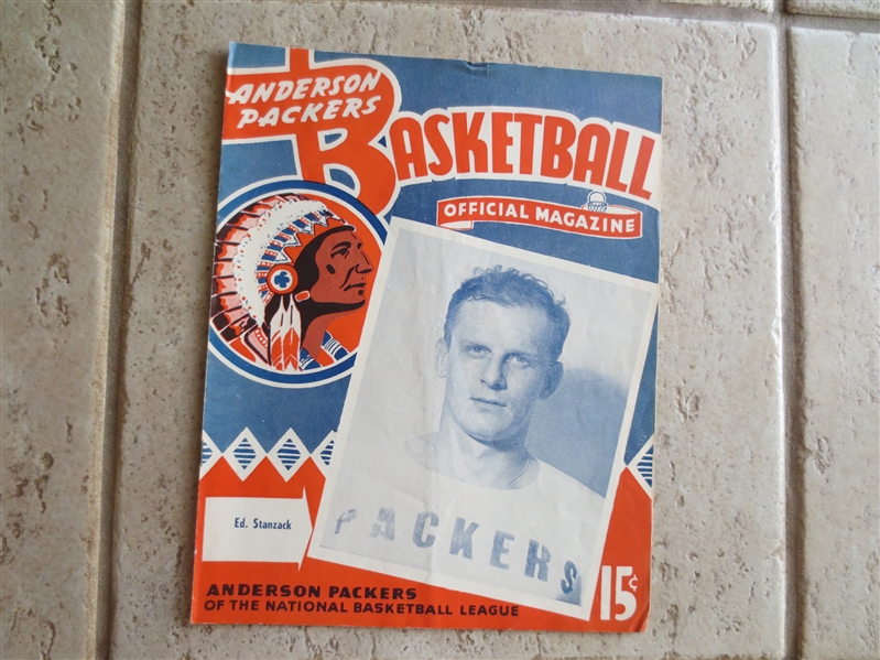 1946-47 Chicago Gears at Anderson Packers NBL National Basketball League Program  RARE!