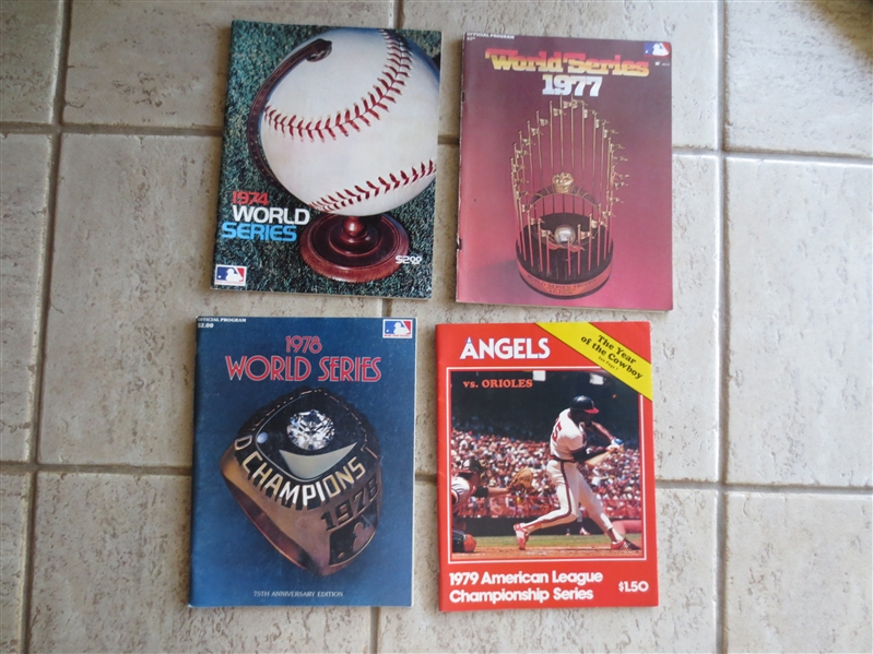 (4) different World Series and ALCS Baseball Programs 1974-79