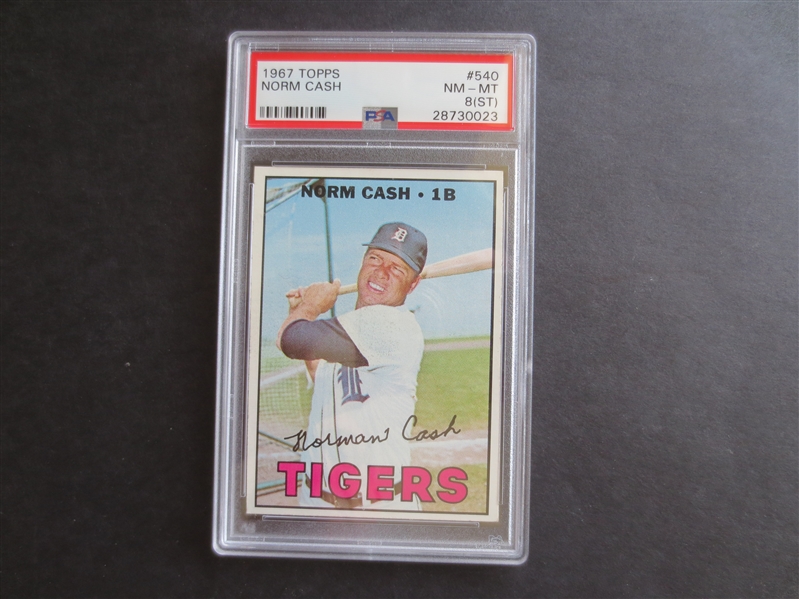 1967 Topps Norm Cash PSA 8(ST) nmt-mt baseball card #540 high number!  A beauty!