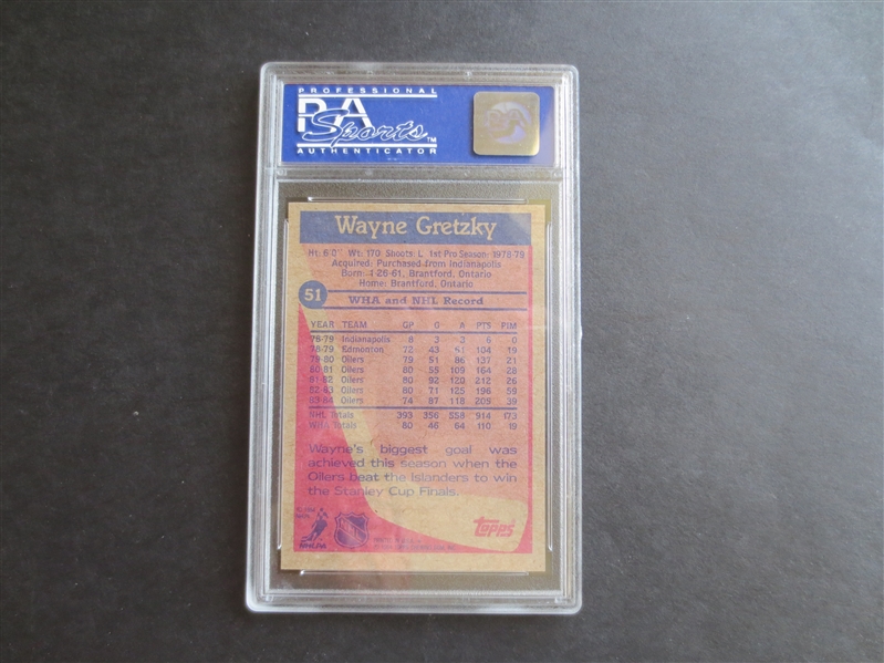 1984 Topps Wayne Gretzky PSA 8 (OC) nmt-mt hockey card #51