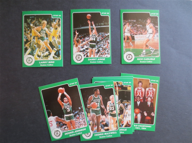 1985 Star Company Boston Celtics Arena Complete Set of 9 Basketball Cards including Bird