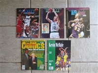 (5) different Basketball Publications Picturing Superstars including Bird, Magic, and McHale
