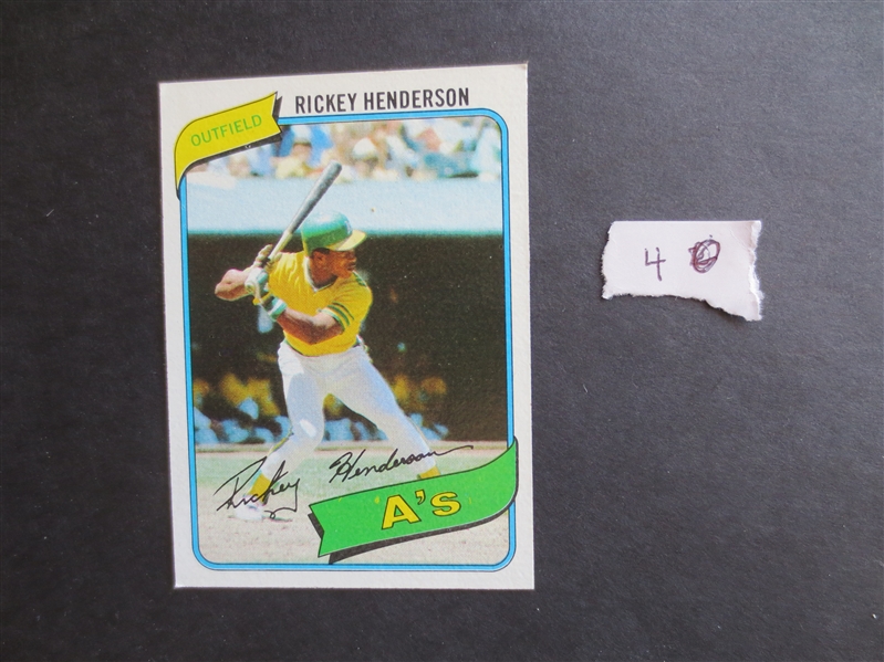 1980 Topps Rickey Henderson Rookie Baseball Card in Beautiful Shape!      4