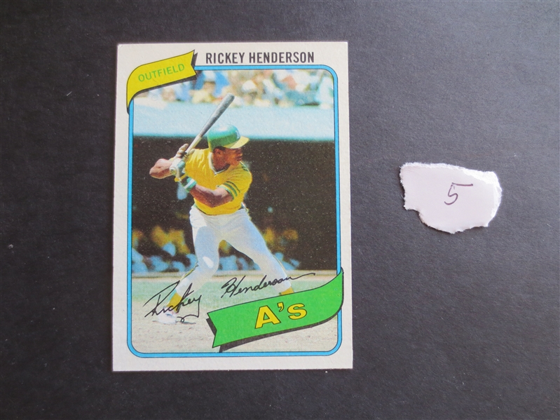 1980 Topps Rickey Henderson Rookie Baseball Card in beautiful condition     5
