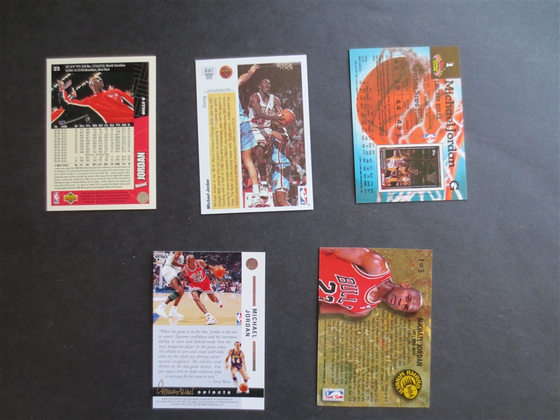 (5) different Michael Jordan Basketball Cards in Great Condition