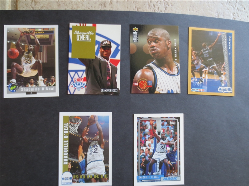 (6) different Shaquille O'Neal Basketball Cards including Rookies!
