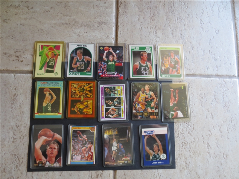 (14) different basketball cards of Larry Bird in beautiful condition!