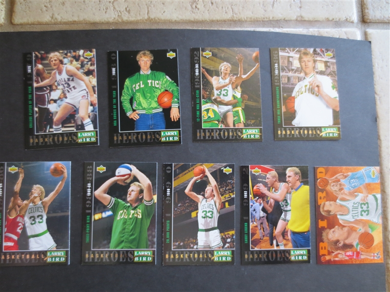(9) different 1993 Upper Deck Larry Bird Basketball Heroes Cards