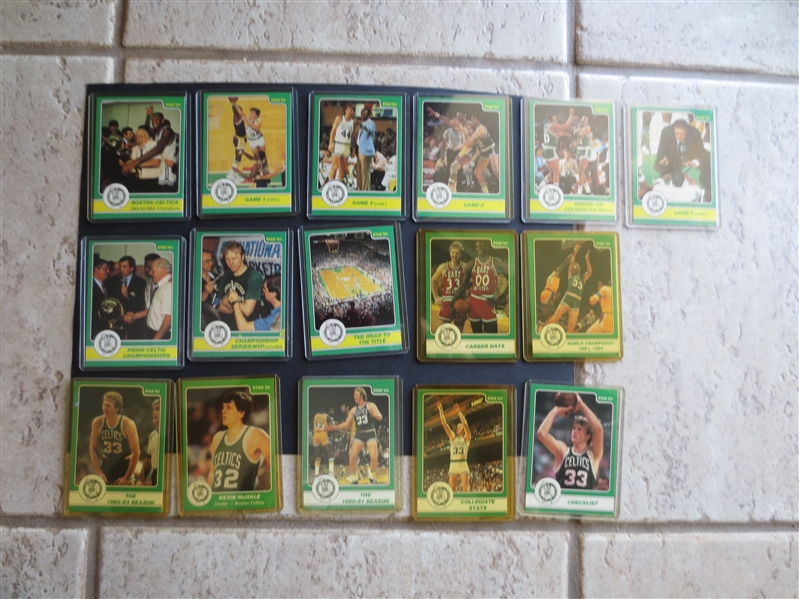 (16) different 1984 & 1985 Star Basketball Cards of Boston Celtics