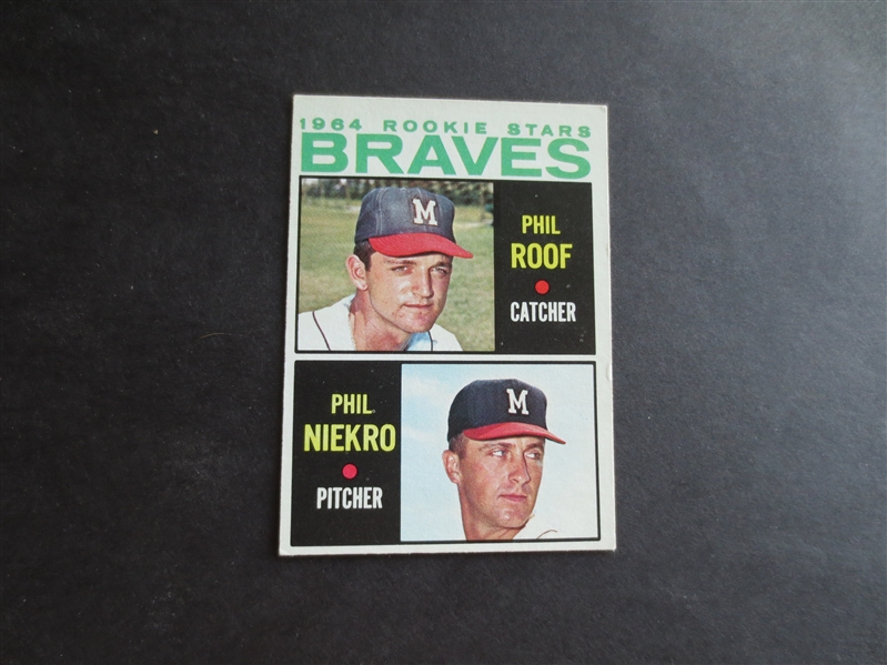 1964 Topps Phil Niekro Rookie Card #541 in Great Shape Hall of Famer
