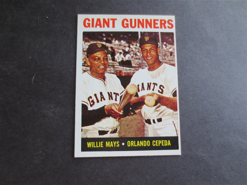 1964 Topps Giant Gunners Willie Mays/Orlando Cepeda baseball card in beautiful condition #306