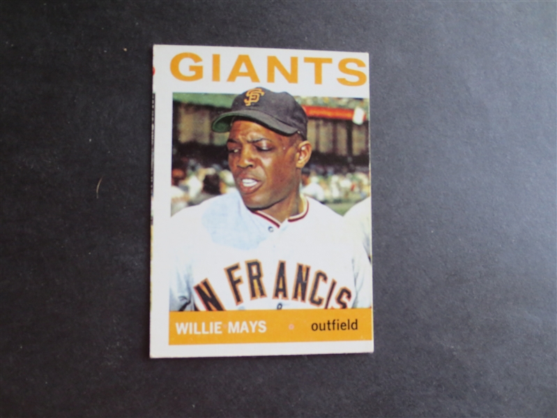 1964 Topps Willie Mays baseball card #150 in affordable condition due to centering