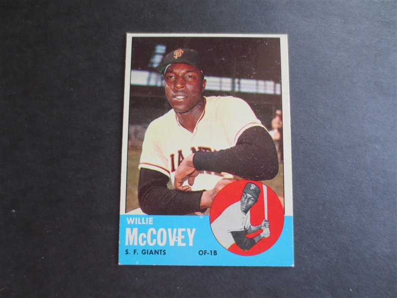 1963 Topps Willie McCovey Baseball Card #490 in beautiful condition!