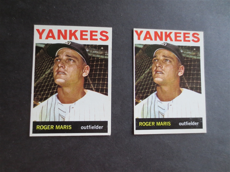 (2) 1964 Topps Roger Maris Baseball Cards #225 in beautiful condition!