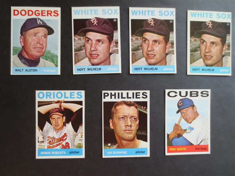 (7) 1964 Topps Hall of Famer Baseball Cards---all but one Wilhelm in great shape!