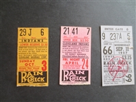(3) Vintage Important Baseball Tickets Involving the Cleveland Indians