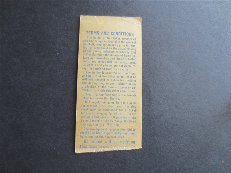 1969 New York Mets Important Game Ticket on Road to Winning the World Series!