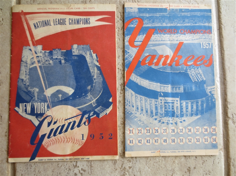 1952 & 1957 Baseball programs Featuring the Heroics of Sal Maglie