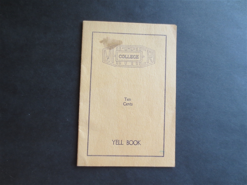 1926 Whittier College Football Yell Book