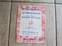 1939 Los Angeles Bulldogs vs. Paul Schisslers National All-Stars Football Program