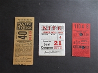 (3) 1950s Baseball Tickets: Jackie Robinson, Gil Hodges, Duke Snider, Hank Aaron, Don Newcombe