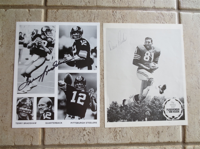 Autographed Photos of Terry Bradshaw and Dave Parks