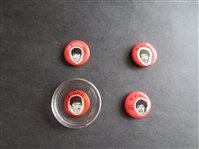 (4) different 1964 Beatles Pins: Ringo, McCartney, Lennon, and Harrison