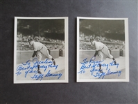 (2) Autographed Lefty Gomez Baseball Photos Hall of Famer  5" x 4"