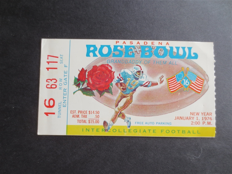 1976 Rose Bowl Football Ticket UCLA beats Ohio State