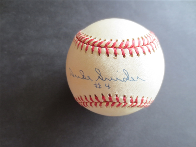 Autographed Duke Snider Official National League Leonard Coleman Single Signed Baseball
