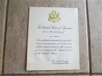 President Ronald Reagan Certificate with facsimile signature