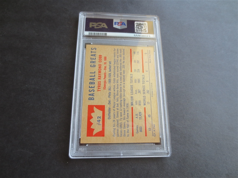 1960 Fleer Ty Cobb PSA 6 ex-mt baseball card #42  Sharp!