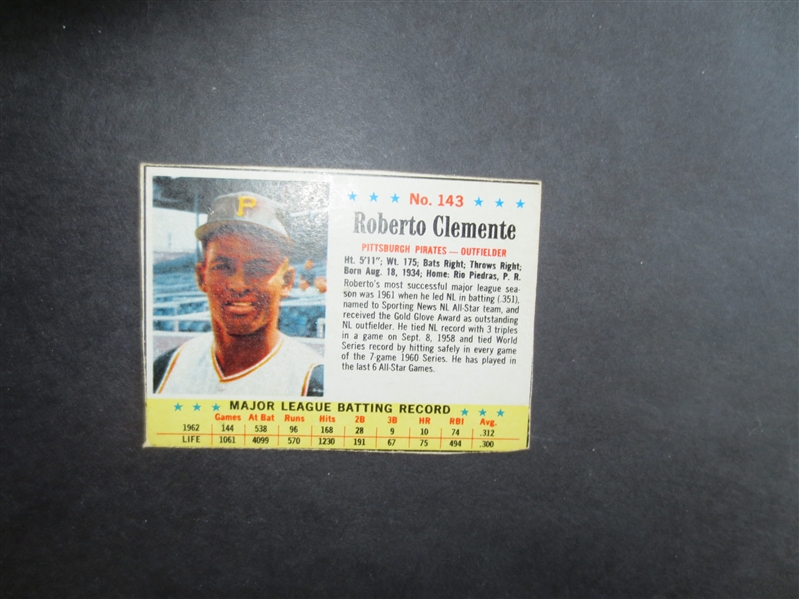 1963 Post Roberto Clemente baseball card #143