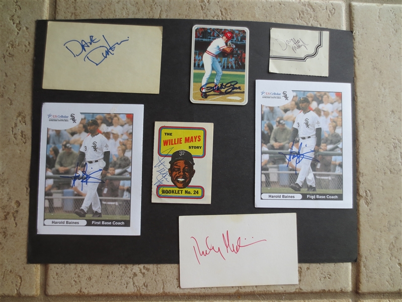Autographed Baseball & Politics Items: Willie Mays, Pete Rose, Baines, Mattingly, Guiliani, Dinkins