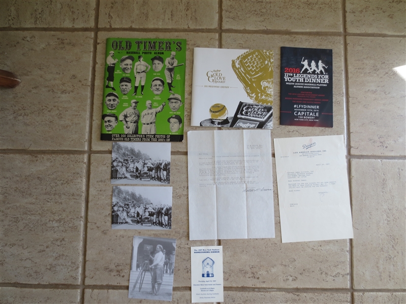 Large Baseball Grab Bag including balls, autographs, letters, schedules and photos