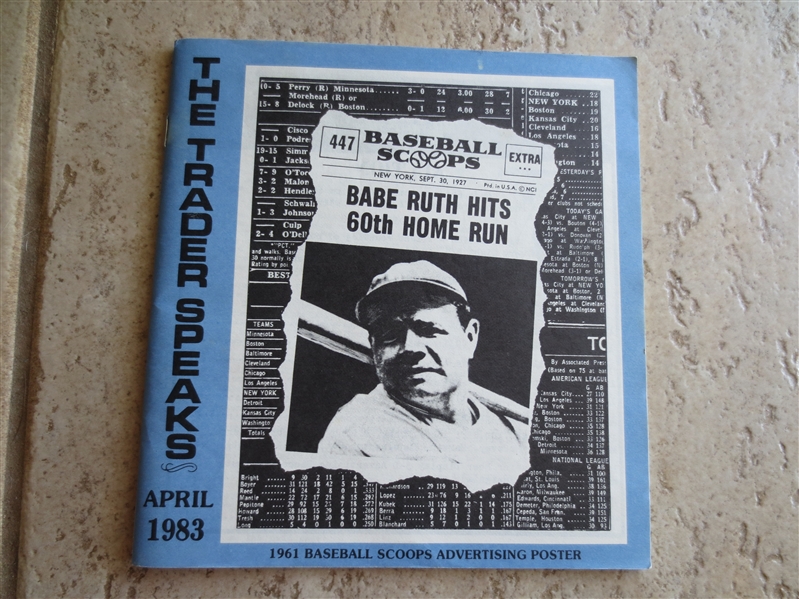 April 1983 The Trader Speaks with Babe Ruth cover
