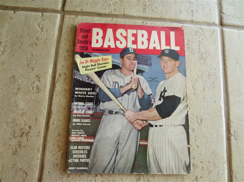 1956 Street and Smith's Baseball Yearbook with Mickey Mantle and Duke Snider on the cover