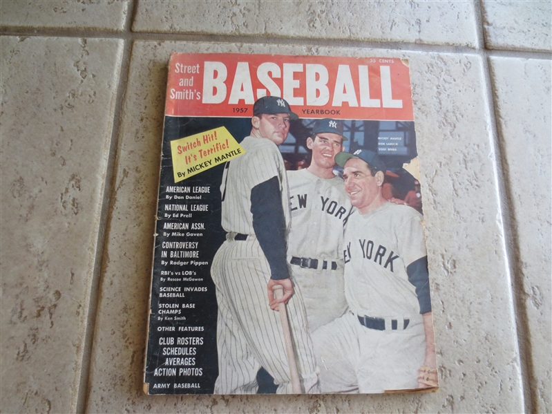 1957 Street and Smith's Baseball Yearbook with Mickey Mantle and Yogi Berra on the cover