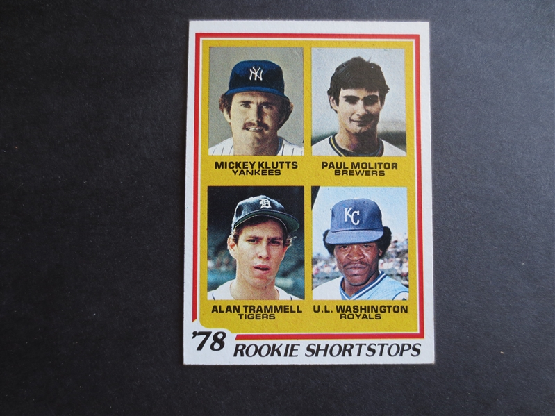 1978 Topps Alan Trammell/Paul Molitor Rookie Baseball Card in very nice shape #707