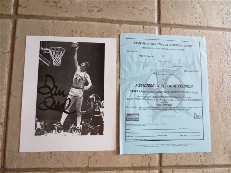 Autographed Dan Issel Basketball Photo