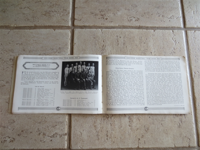 1927 Converse Basketball Yearbook with missing pages