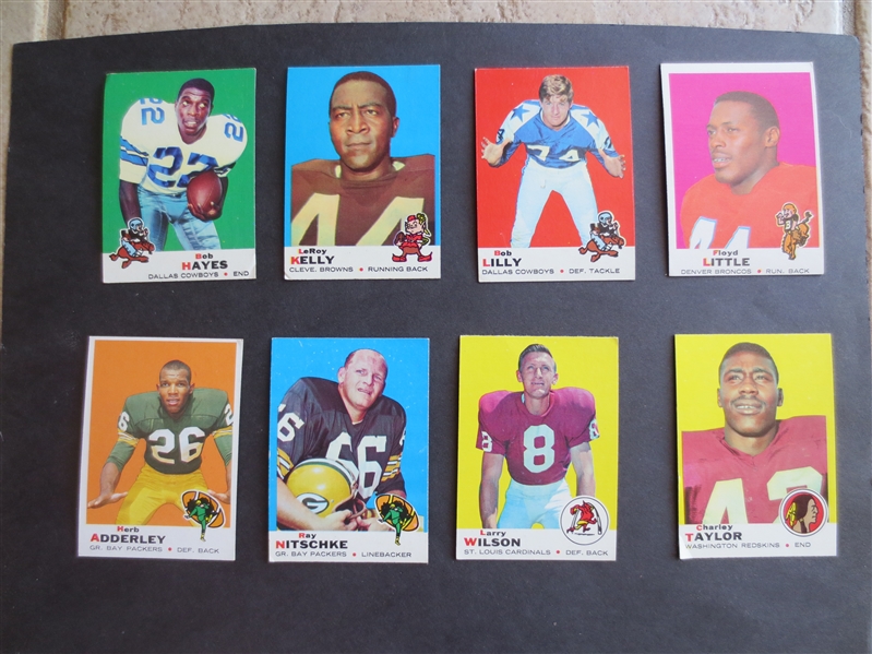 (8) 1969 Topps Superstar Football Cards in very nice shape!