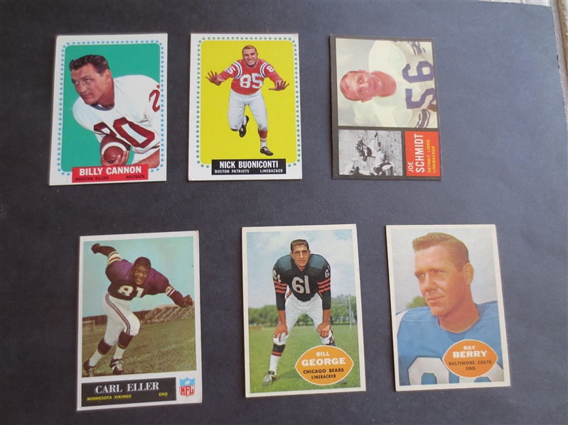 (6) 1960-65 Superstar Football Cards in very nice condition including Carl Eller Rookie
