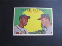 1959 Topps Hank Aaron/Eddie Mathews Fence Busters Baseball Card in Super condition #212
