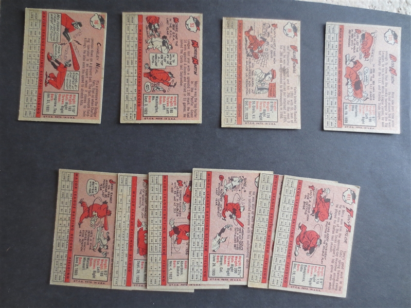 (11) different 1958 Topps Baseball Cards in nice condition