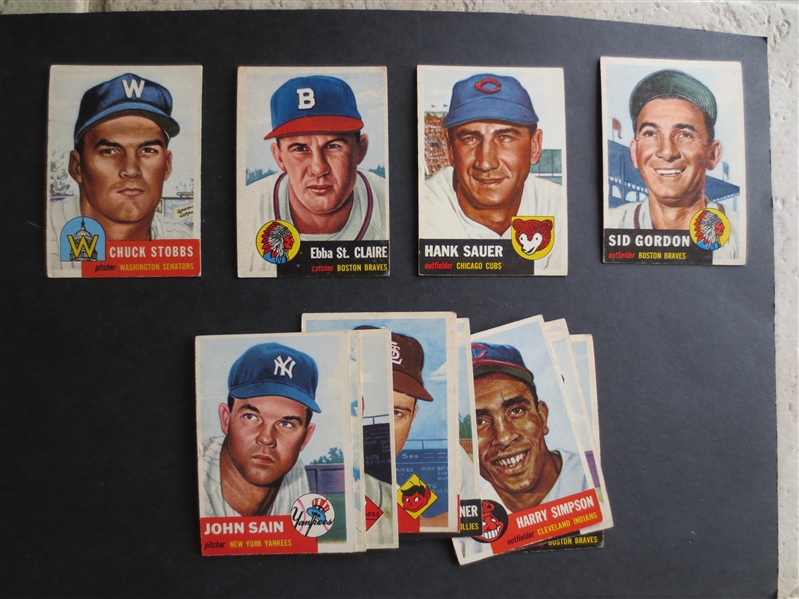 (13) different 1953 Topps Baseball Cards