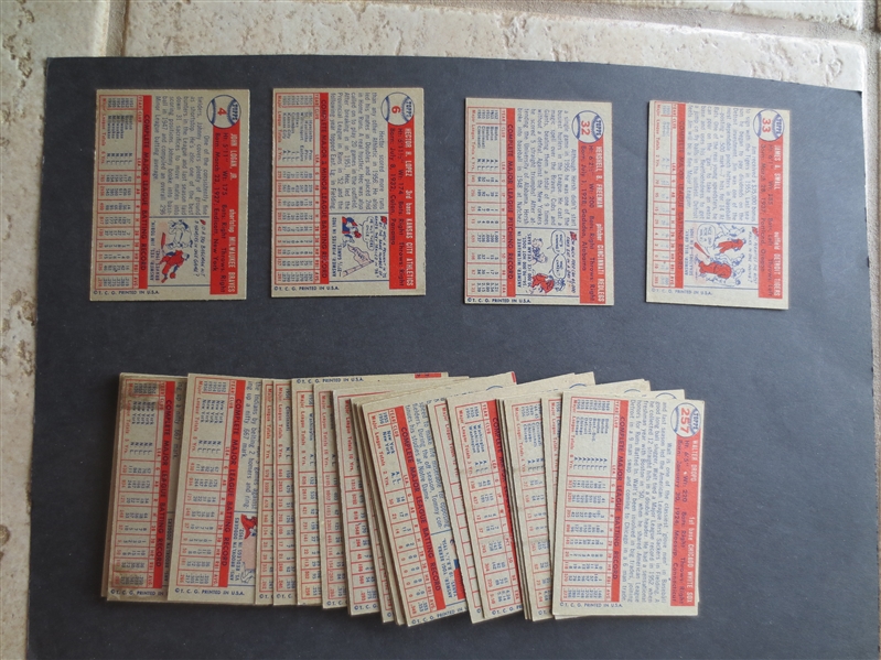 (34) 1957 Topps Baseball Cards in very nice condition with a few duplicates