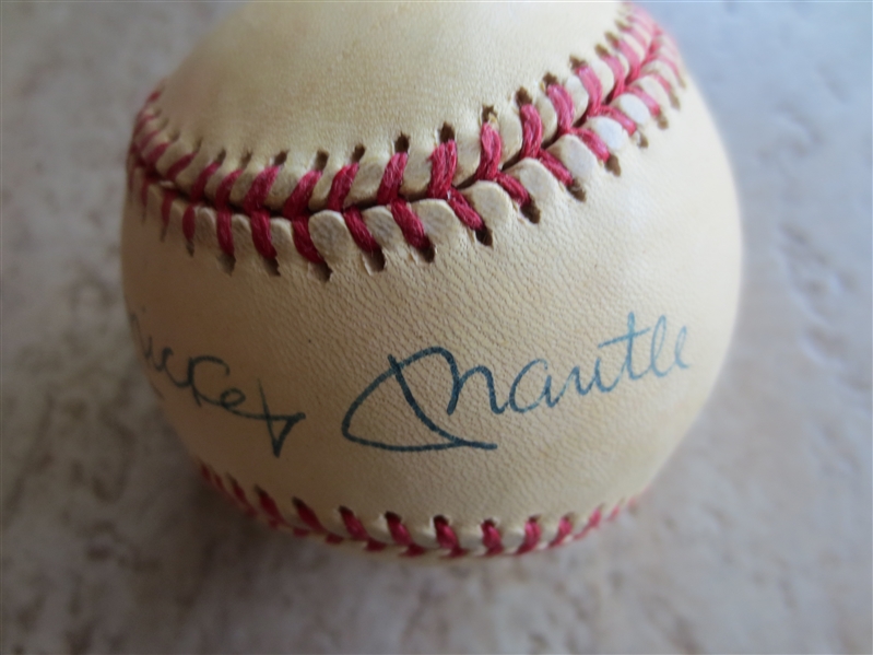 Autographed Mickey Mantle Single Signed Rawlings Official AL Baseball signed on sweet spot