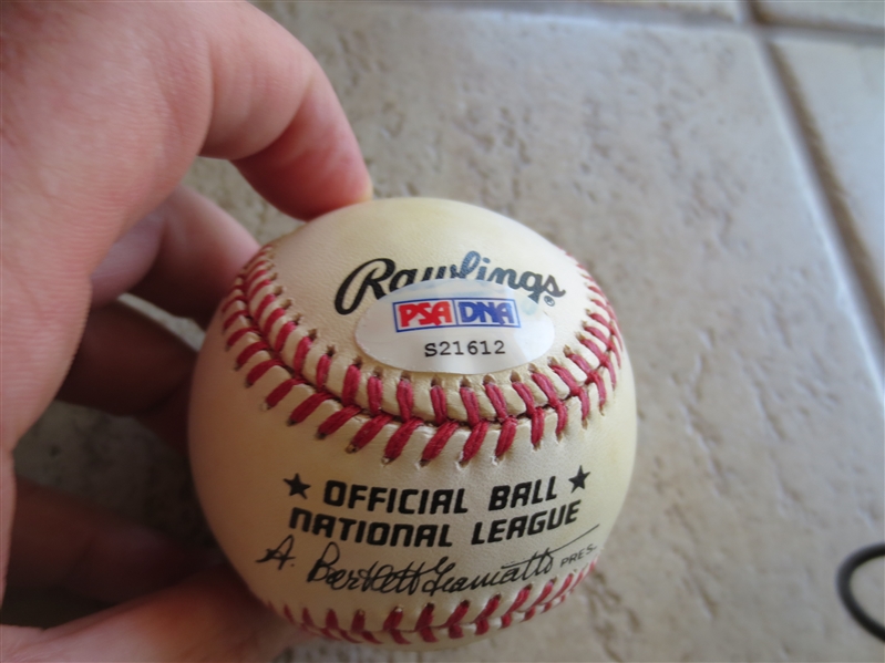 Autographed Pete Rose Single Signed Rawlings Official NL Baseball on sweet spot with Authentication from PSA/DNA